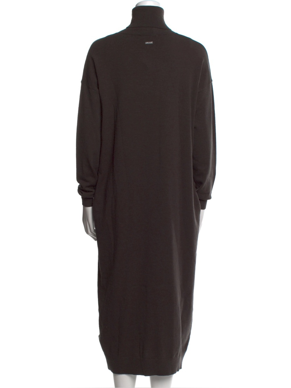 DSQUARED2 Chocolate Brown 100% Virgin Wool Turtleneck Knit Maxi Dress XS - S75CV